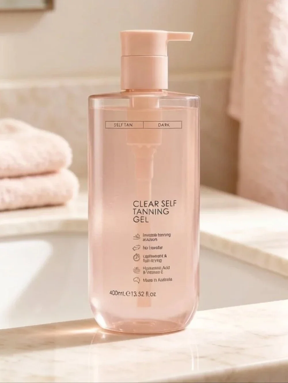 Clear Self Tanning Gel – Streak Free, Dark